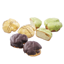 Chocolade-, pistache- of bananenbol